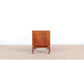 Mid century modern teak bar cube mounted on castors by Leif Alring