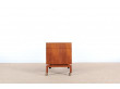 Mid century modern teak bar cube mounted on castors by Leif Alring