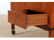 Mid century modern teak bar cube mounted on castors by Leif Alring