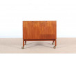 Mid century modern teak bar cube mounted on castors by Leif Alring