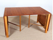 Table console scandinave pliante modèle Maria en teck. 10 pers.