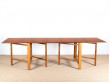 Table console scandinave pliante modèle Maria en teck. 10 pers.