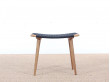 Mid-Century Modern  stool or ottoman in oak and natural paper cord