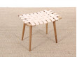 tabouret repose ou pied scandinave en cuir