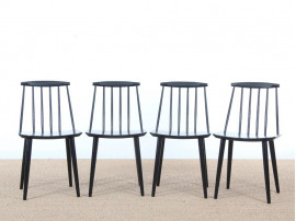 Set of 6 scandinavian chair, model J77, designed by Folke Palsson