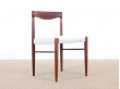 Danish mid-century modern set of 4 chairs in Rio rosewood by H. W. Klein