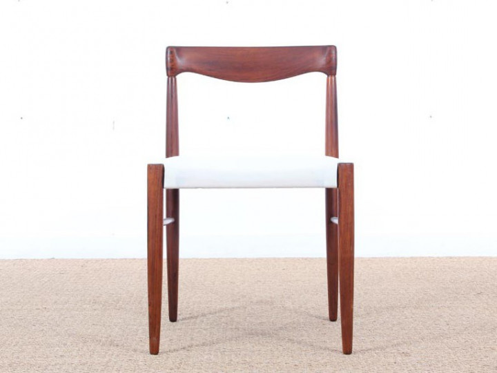 Danish mid-century modern set of 4 chairs in Rio rosewood by H. W. Klein