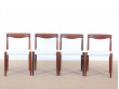 Danish mid-century modern set of 4 chairs in Rio rosewood by H. W. Klein