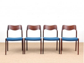 Set of 4 chairs in rosewood, model 71