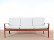 Banquette  scandinave 3 places  en teck modèle PJ56/3 (Revêtement au choix)