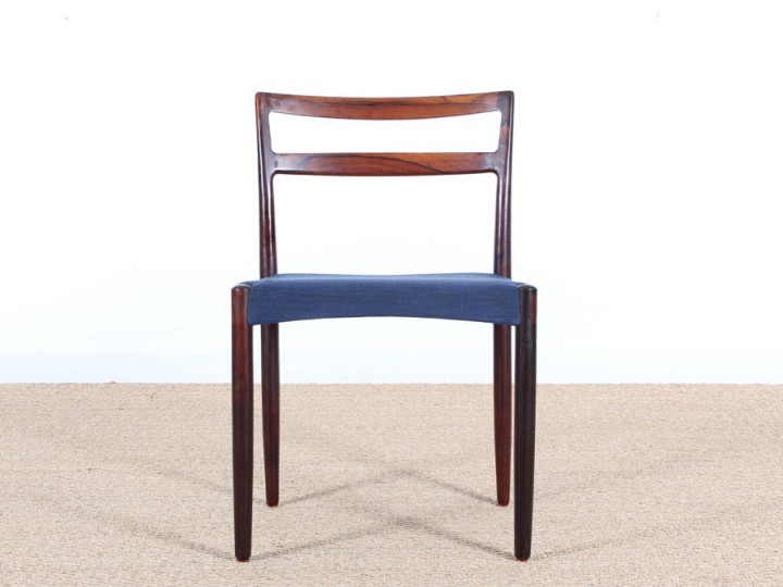 Mid-Century Modern scandinavian set of 4 dining chairs in Rio rosewood by Harry Østergaard 