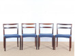 Mid-Century Modern scandinavian set of 4 dining chairs in Rio rosewood by Harry Østergaard 