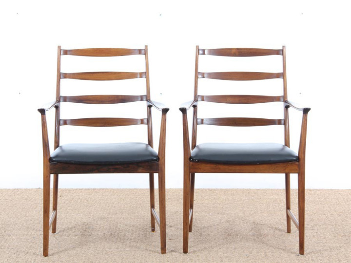 Mid-Century Modern scandinavian pair of armchairs in Rio rosewood by Tøbjorn Afdal, Model 113 A