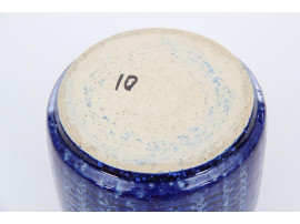 Mid-Century Modern ceramic blue vase by Per and Annelise Linnemann Schmidt for Palshus