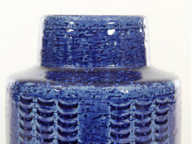 Mid-Century Modern ceramic blue vase by Per and Annelise Linnemann Schmidt for Palshus