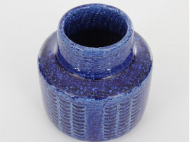 Mid-Century Modern ceramic blue vase by Per and Annelise Linnemann Schmidt for Palshus