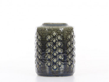 Vase vert bronze en céramique  