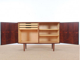 Buffet bas scandinave en palissandre de Rio