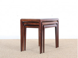 Mid-Century  modern  nesting tables in Rio rosewood by Johannes Andersen