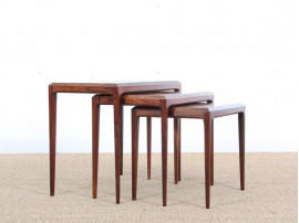 Mid-Century  modern  nesting tables in Rio rosewood by Johannes Andersen