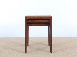 Mid-Century  modern  nesting tables in Rio rosewood by Johannes Andersen