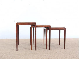 Mid-Century  modern  nesting tables in Rio rosewood by Johannes Andersen