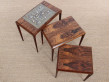 Mid-Century  modern  nesting tables in Rio rosewood by Johannes Andersen