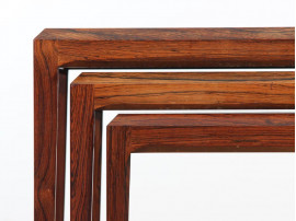 Mid-Century  modern  nesting tables in Rio rosewood by Johannes Andersen