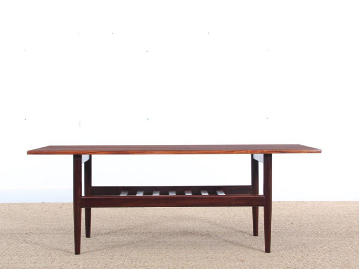 Table basse scandinave en palissandre de Rio.