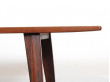 Mid-Century  modern large  coffe table in Rio rosewood with sledge legs.