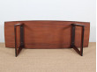 Mid-Century  modern large  coffe table in Rio rosewood with sledge legs.