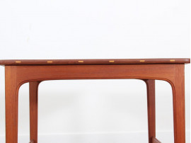 Mid-Century  modern  side table in solid teak by Yngvar Sandström.