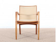 Mid-Century  modern  pair of arm chairs in teak and alcantara by Jacob Berg