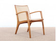 Mid-Century  modern  pair of arm chairs in teak and alcantara by Jacob Berg