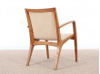 Mid-Century  modern  pair of arm chairs in teak and alcantara by Jacob Berg