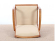 Mid-Century  modern  pair of arm chairs in teak and alcantara by Jacob Berg