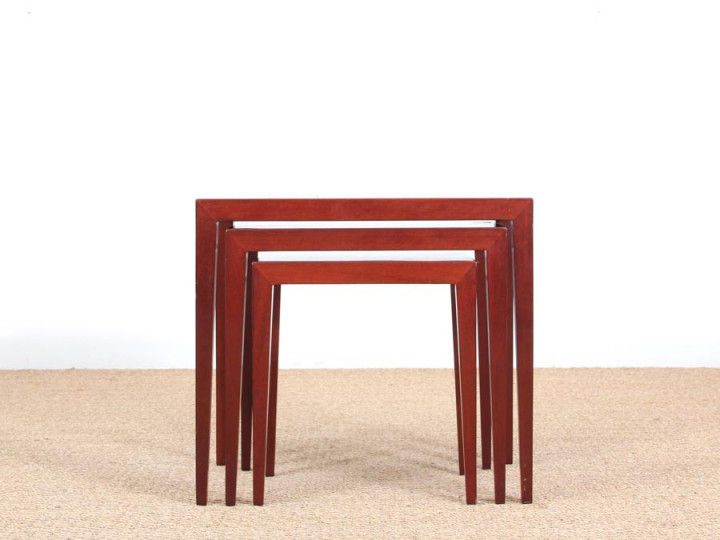 Mid-Century  modern  nesting tables in mahogany by Severin Hansen