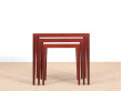 Mid-Century  modern  nesting tables in mahogany by Severin Hansen