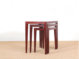 Mid-Century  modern  nesting tables in mahogany by Severin Hansen