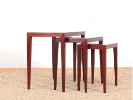 Mid-Century  modern  nesting tables in mahogany by Severin Hansen