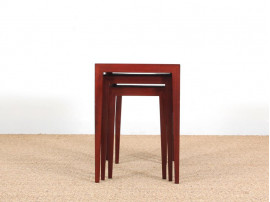 Mid-Century  modern  nesting tables in mahogany by Severin Hansen