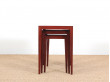 Mid-Century  modern  nesting tables in mahogany by Severin Hansen