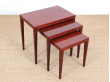 Mid-Century  modern  nesting tables in mahogany by Severin Hansen