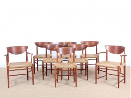 Mid-Century Modern Danish set of6 chairs in teck model 316 by Hvidt & Mølgaard Nielsen