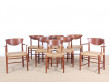 Mid-Century Modern Danish set of6 chairs in teck model 316 by Hvidt & Mølgaard Nielsen