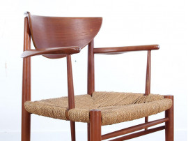 Mid-Century Modern Danish pair of armchairs in teck model 317 by Hvidt & Mølgaard Nielsen