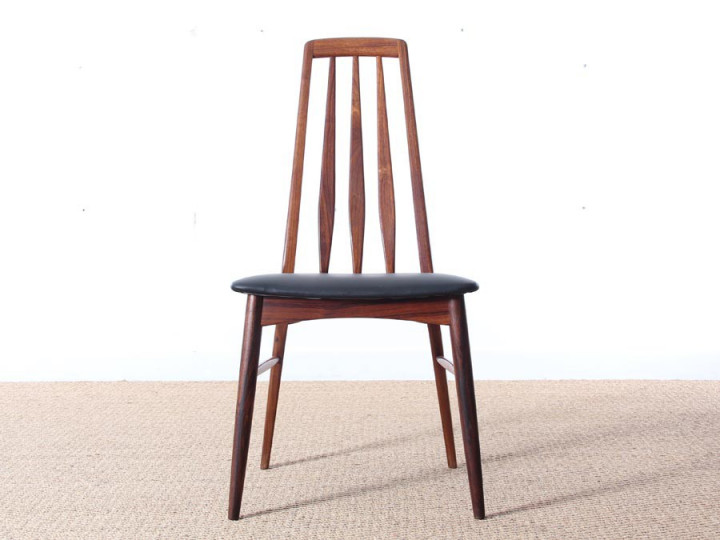 Mid-Century Modern Danish set of 4 chairs in Rio rosewood model Eva by Niels Kofoed 