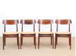 Mid-Century Modern danish set of 4 rio rosewood dining chairs