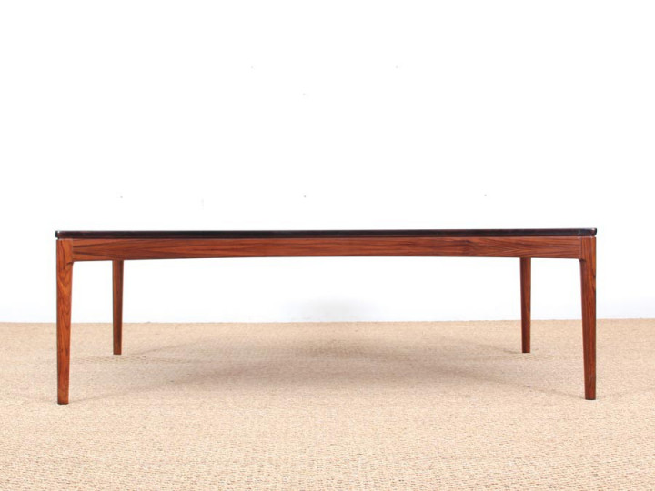 Grande table basse scandinave en palissandre de Rio