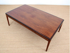 Grande table basse scandinave en palissandre de Rio